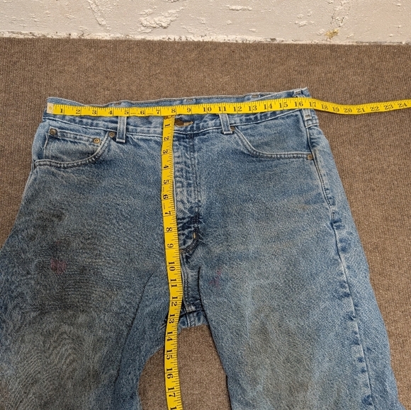 Carhartt Mens Grunge Blue Relaxed Fit Plaid Lined Jeans 36 x 34 - Picture 7 of 8